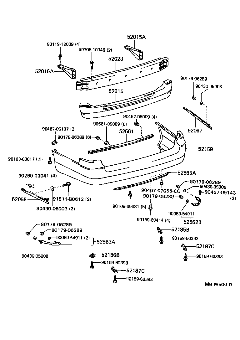 52015-06010 ARM SUB-ASSY, REAR BUMPER, RH product image