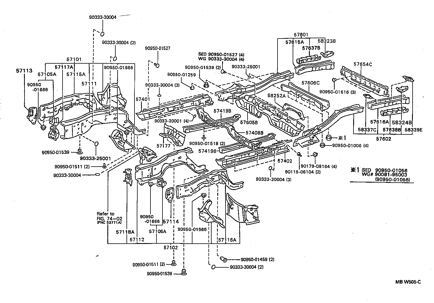 57102-06010 MEMBER SUB-ASSY, FRONT SIDE, LH product image