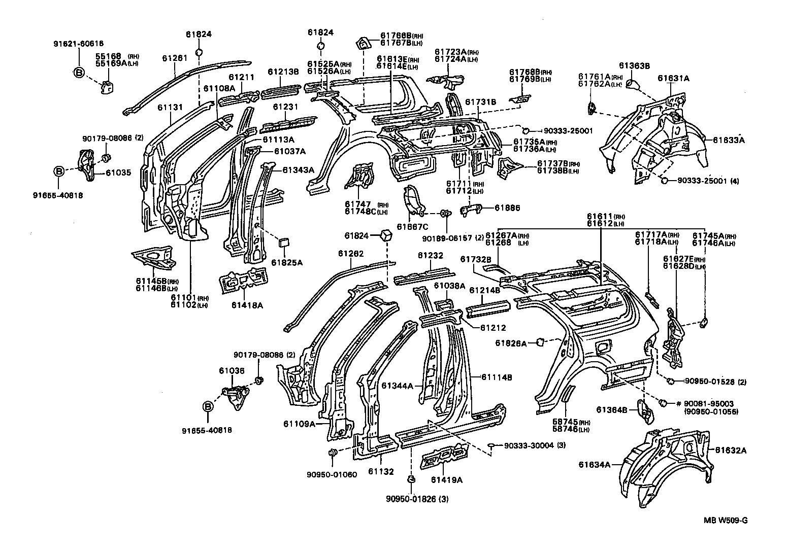 61114-06010 PANEL, SIDE, OUTER NO.2 LH product image