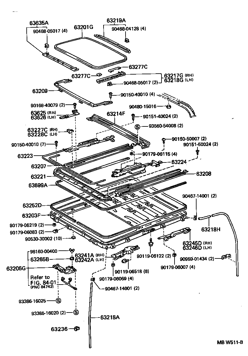 63403-06010 SUPPORT SUB-ASSY, ROOF RACK, CENTER RH product image