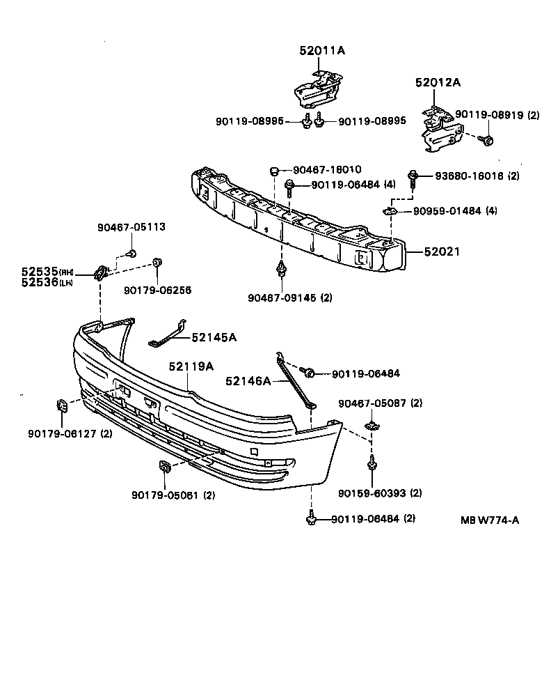 52012-32110 ARM SUB-ASSY, FRONT BUMPER, LH product image