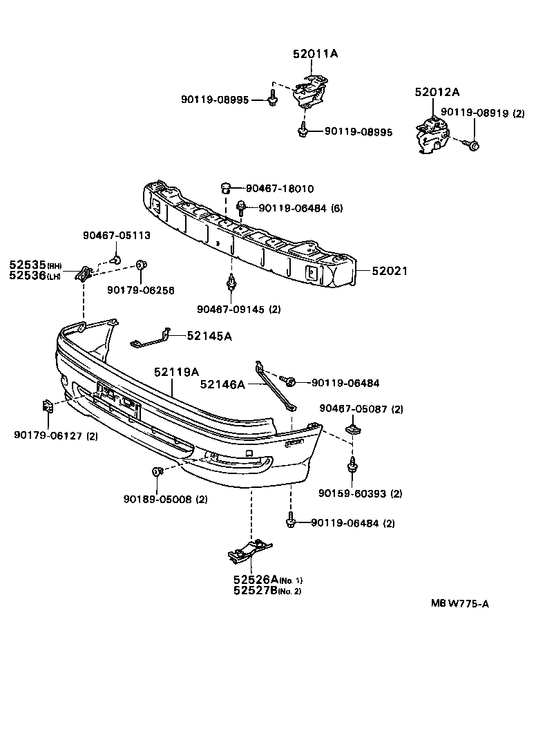 52012-32110 ARM SUB-ASSY, FRONT BUMPER, LH product image