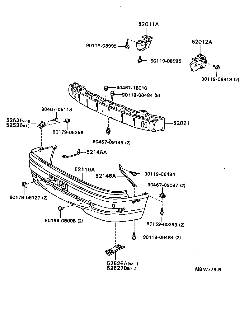 52012-32110 ARM SUB-ASSY, FRONT BUMPER, LH product image