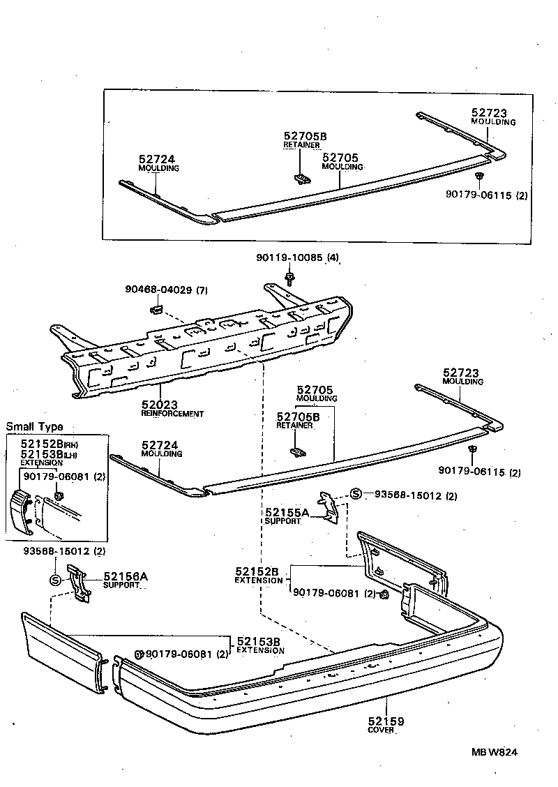 52155-20070 SUPPORT, REAR BUMPER SIDE, RH product image