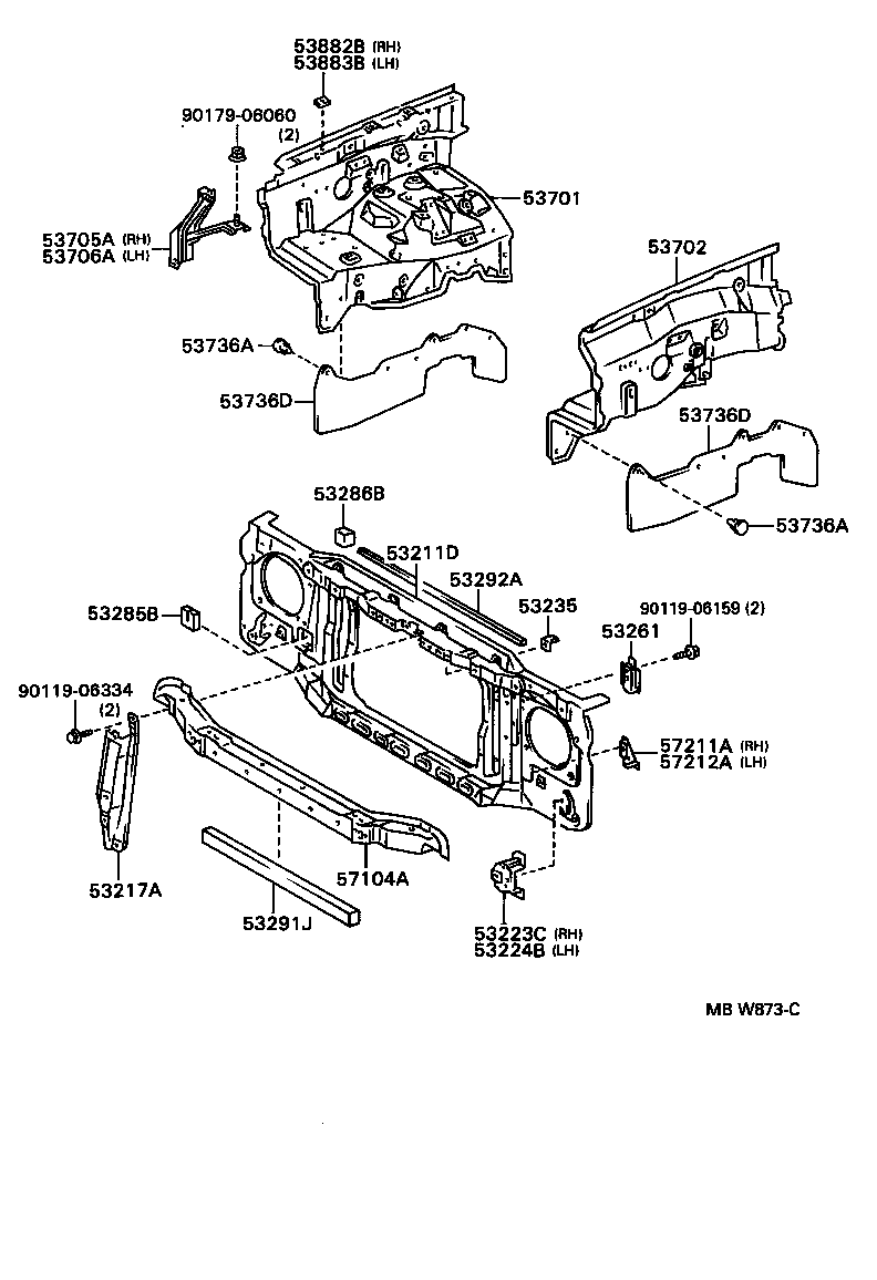 53292-34010 SEAL, RADIATOR SUPPORT, UPPER product image