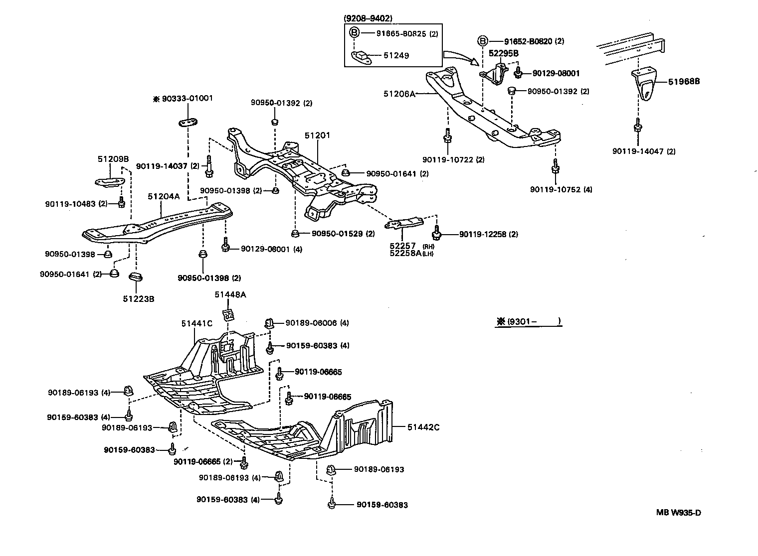 51074-32010 BRACKET SUB-ASSY, REAR BODY MOUNTING, NO.2 LH product image