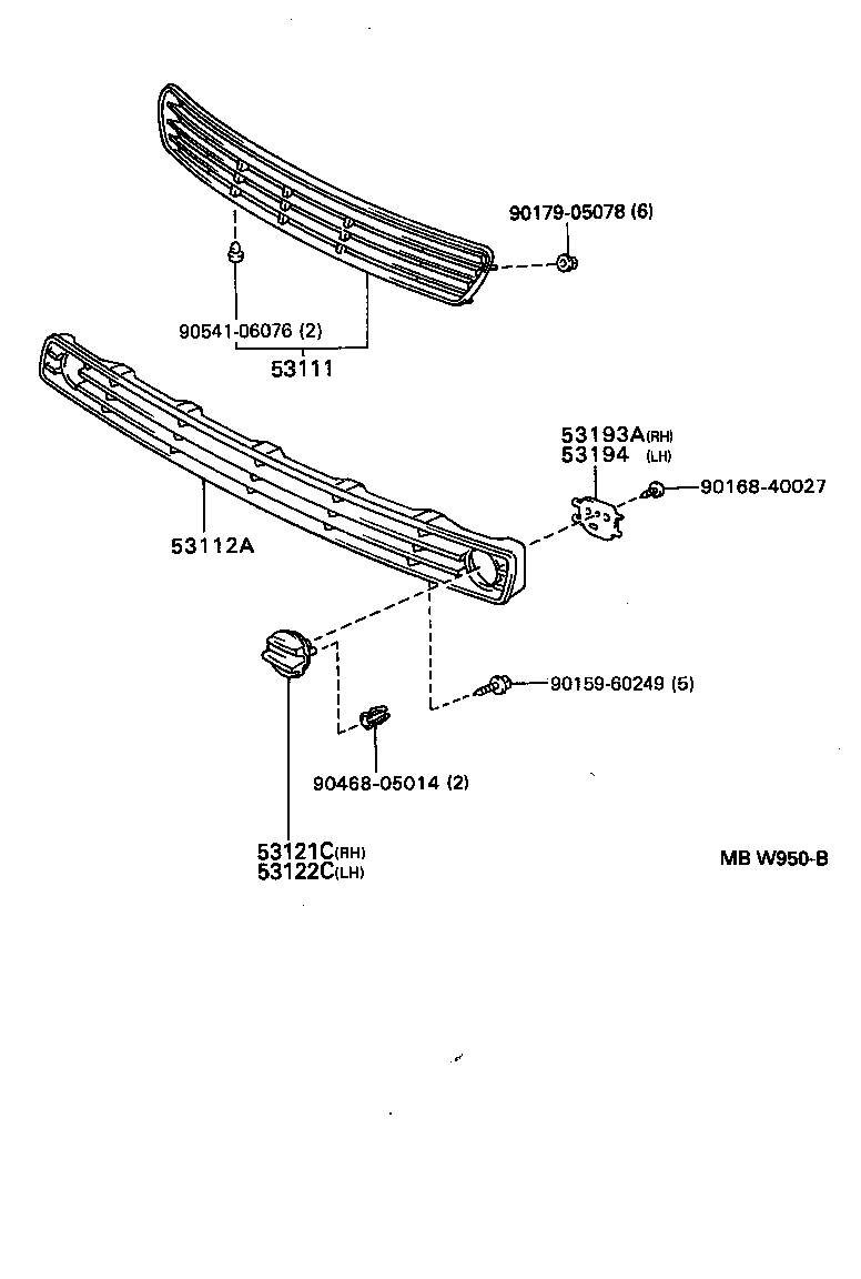 53112-33010 GRILLE, RADIATOR, LOWER product image