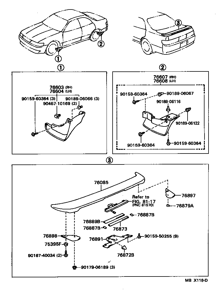 76871-22900 SPOILER SUB-ASSY, REAR product image