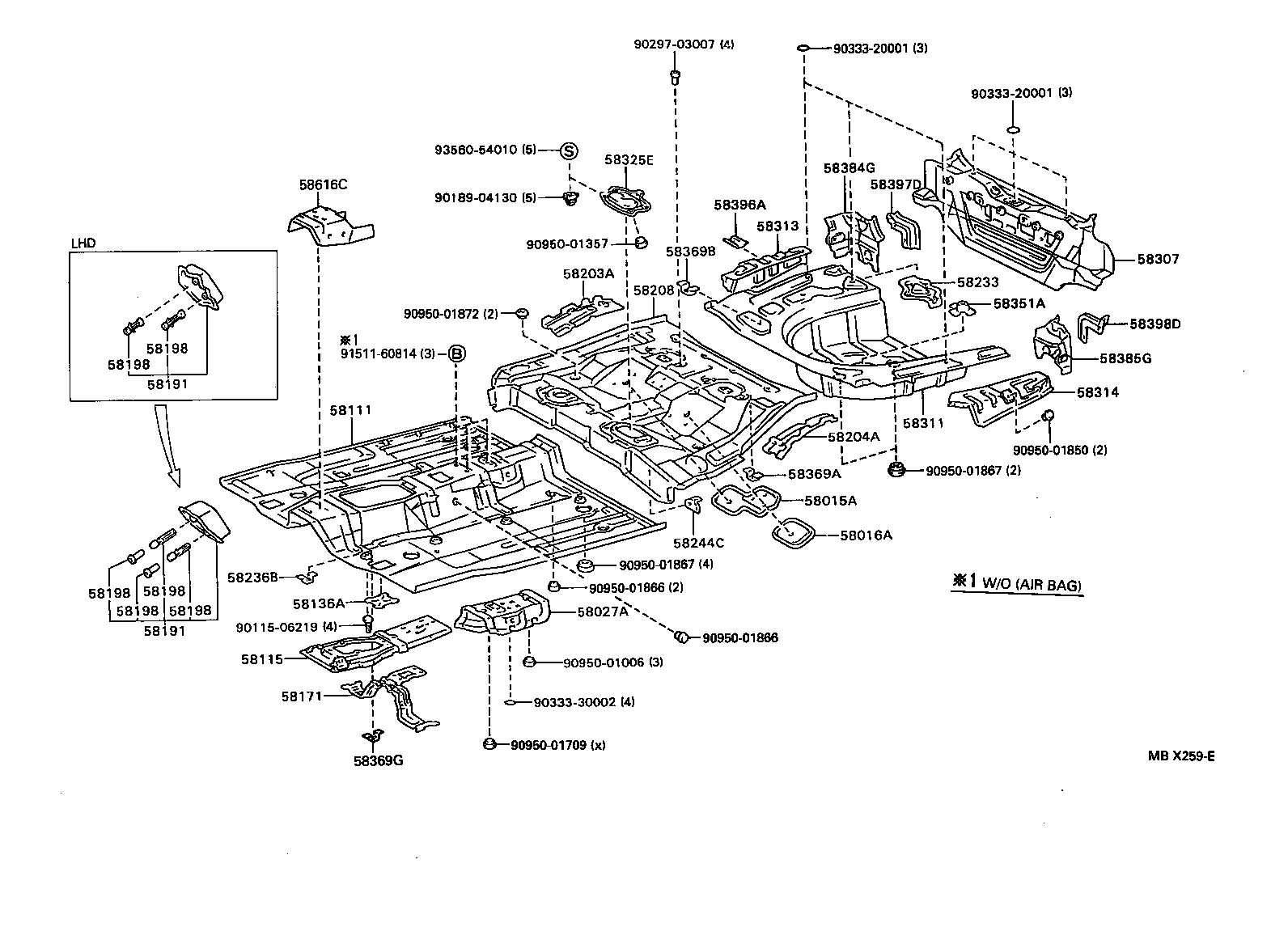 58016-05010 REINFORCE SUB-ASSY, BELT ANCHOR, NO.3 LH product image