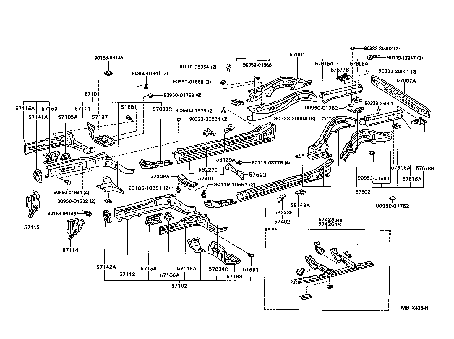 57106-30010 PLATE SUB-ASSY, FRONT SIDE MEMBER, LH product image