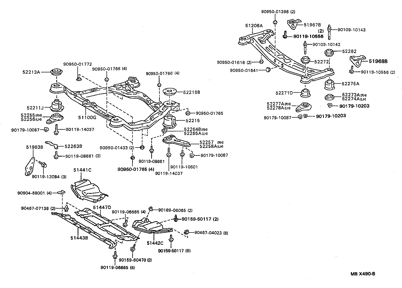 52271-06010 CUSHION, REAR SUSPENSION MEMBER BODY MOUNTING, FRONT product image