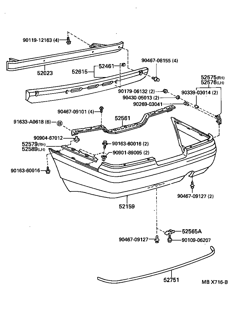 52159-30160-C0 COVER, REAR BUMPER product image
