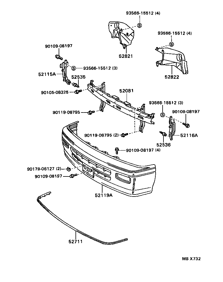 52115-26030 SUPPORT, FRONT BUMPER SIDE, RH product image