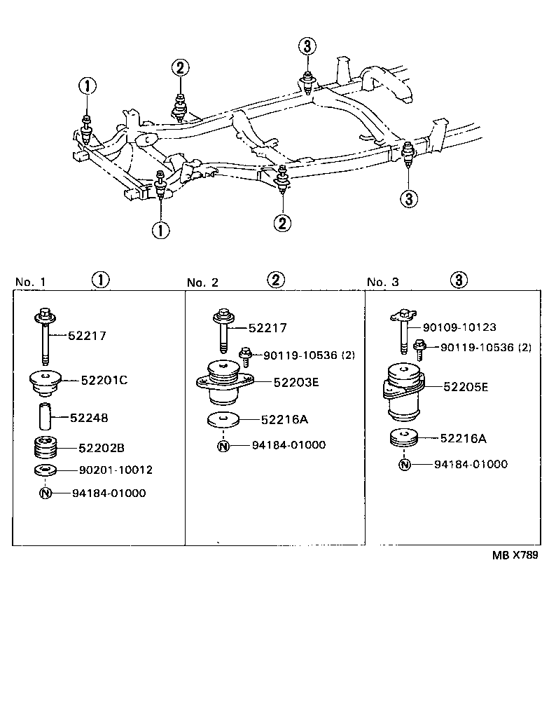 52217-34020 BOLT, BODY MOUNTING product image