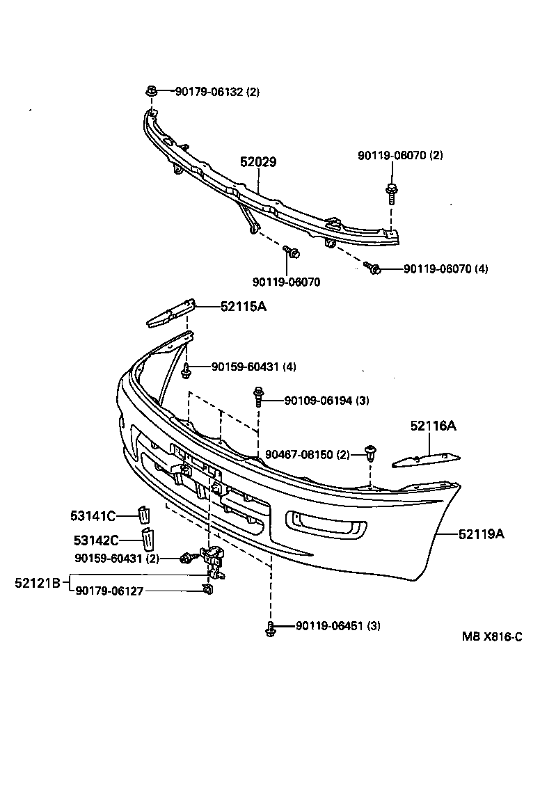 52115-20350 SUPPORT, FRONT BUMPER SIDE, RH product image