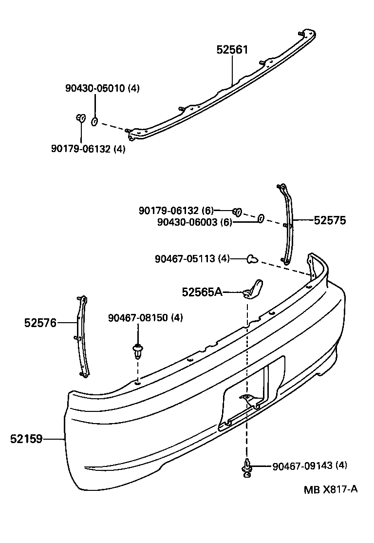 52159-20780-B2 COVER, REAR BUMPER product image