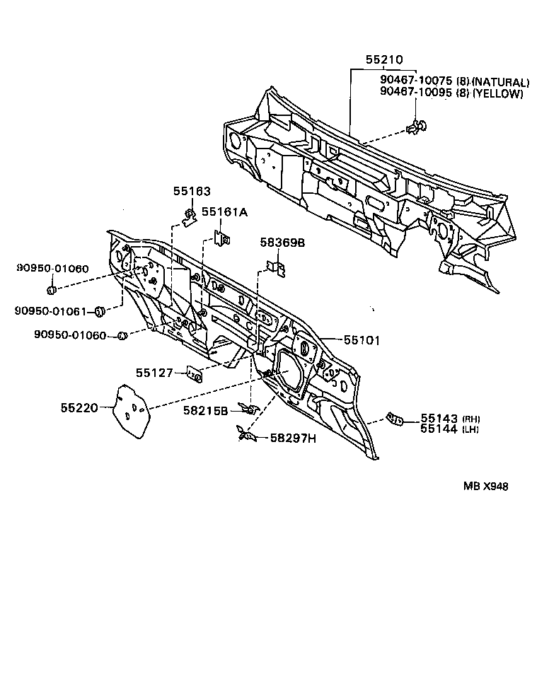 53292-34010 SEAL, RADIATOR SUPPORT, UPPER product image