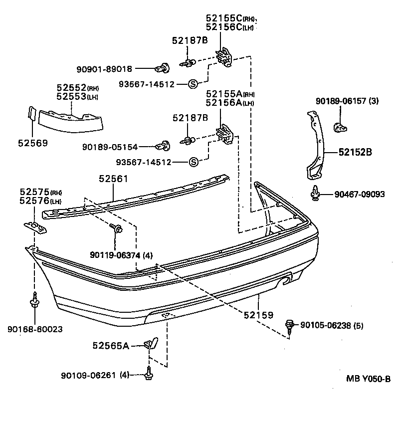 52159-20690-B0 COVER, REAR BUMPER product image