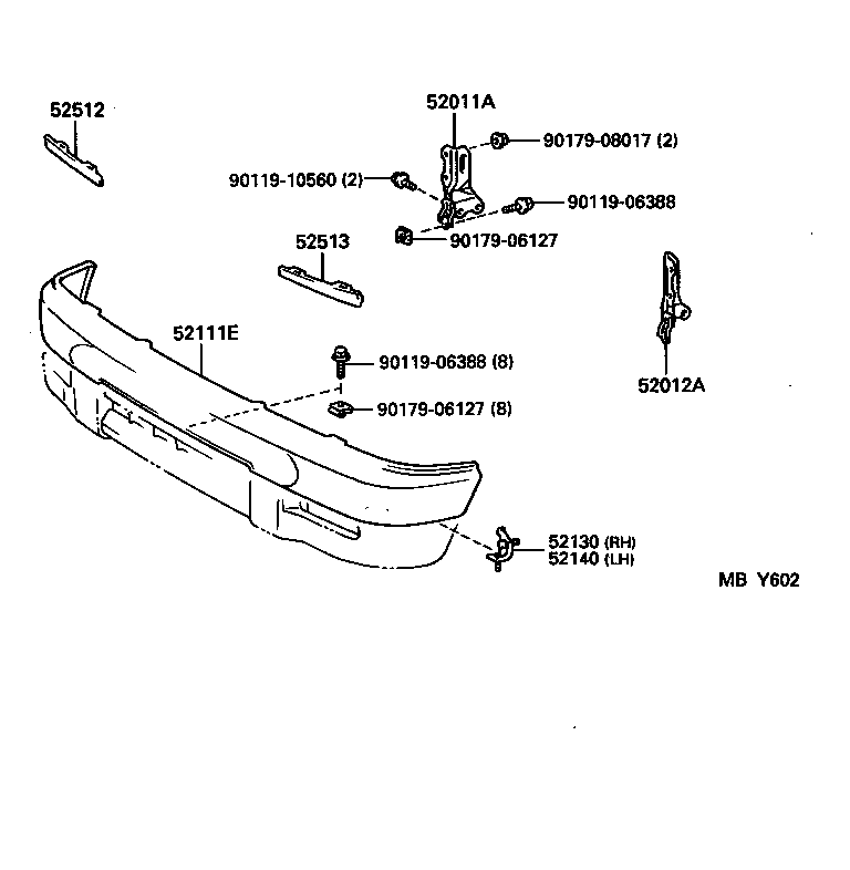 52115-35080 SUPPORT, FRONT BUMPER SIDE, RH product image