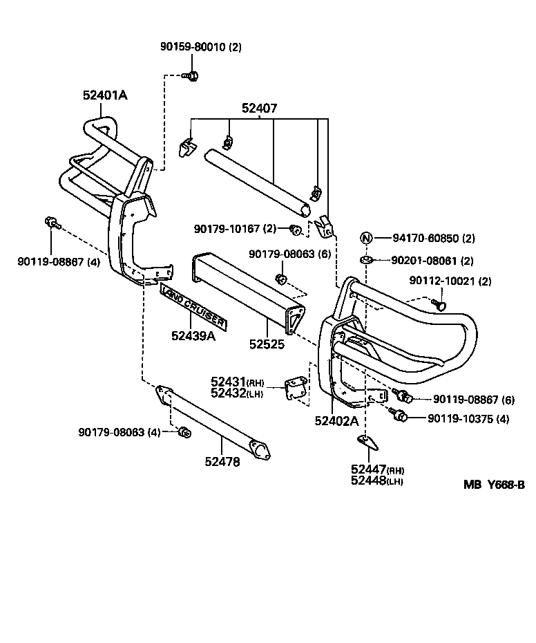 52102-60220 EXTENSION, FRONT BUMPER, RH product image