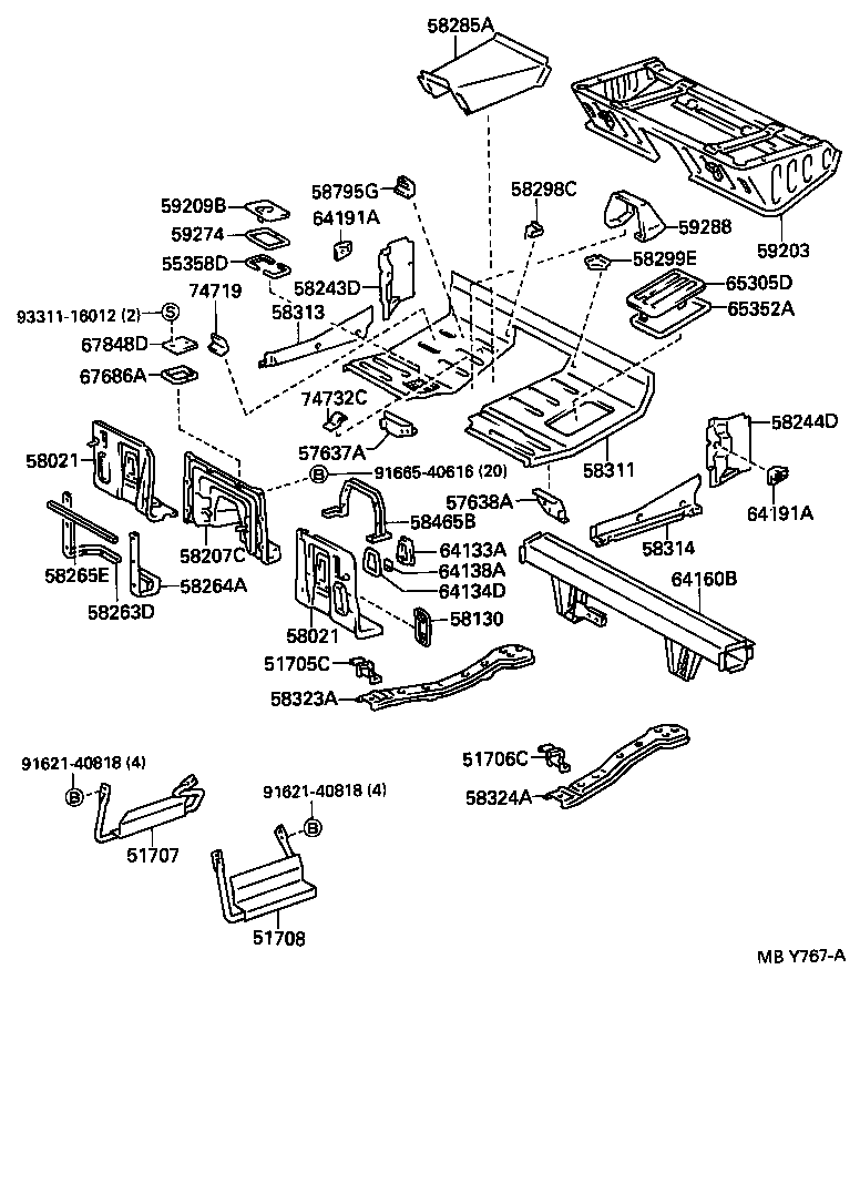 57101-37020 MEMBER SUB-ASSY, FRONT SIDE, RH product image