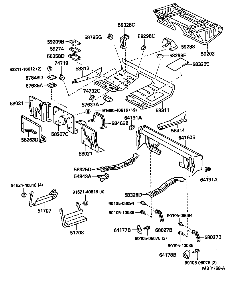57101-37020 MEMBER SUB-ASSY, FRONT SIDE, RH product image