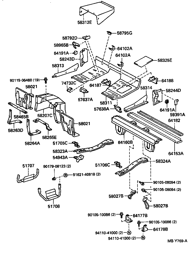 57101-37020 MEMBER SUB-ASSY, FRONT SIDE, RH product image