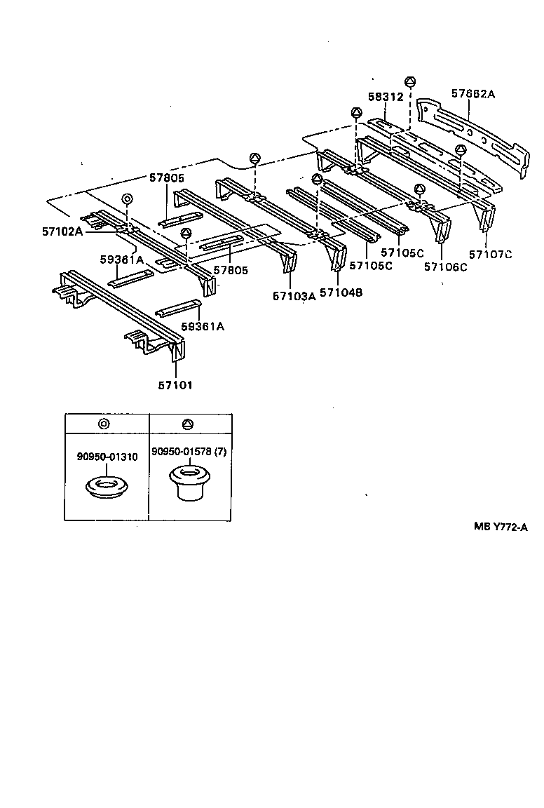 57101-37020 MEMBER SUB-ASSY, FRONT SIDE, RH product image