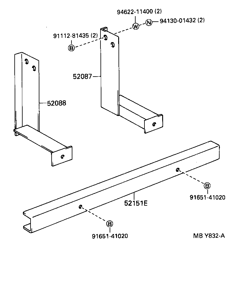 52087-37060 STAY SUB-ASSY, REAR BUMPER SIDE, RH product image