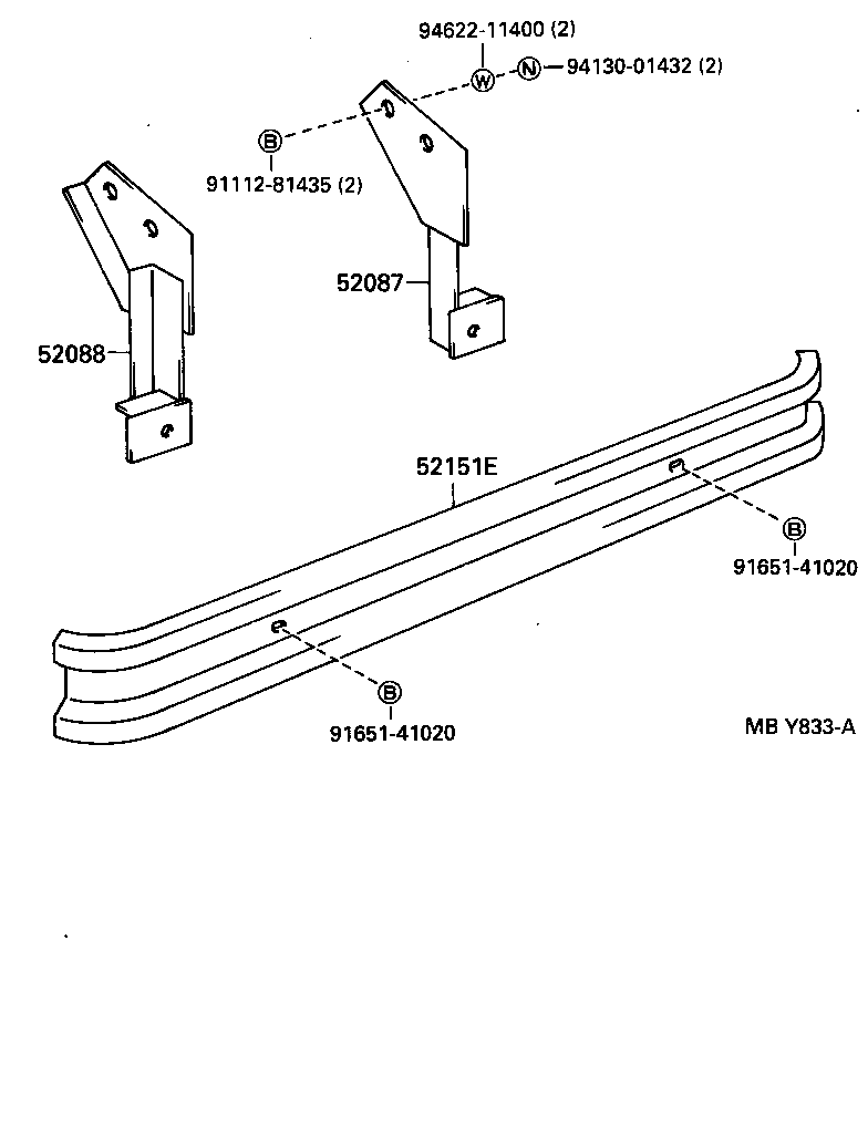 52087-37060 STAY SUB-ASSY, REAR BUMPER SIDE, RH product image