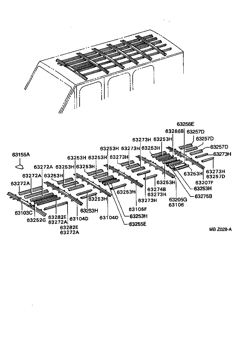 63102-25010 PANEL SUB-ASSY, WINDSHIELD HEADER product image