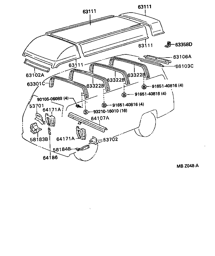 63102-37010 PANEL SUB-ASSY, WINDSHIELD HEADER product image