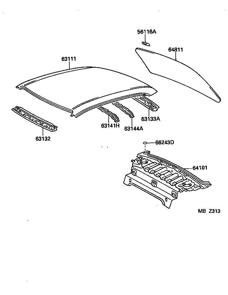 63132-12220 PANEL, WINDSHIELD HEADER, INNER product image