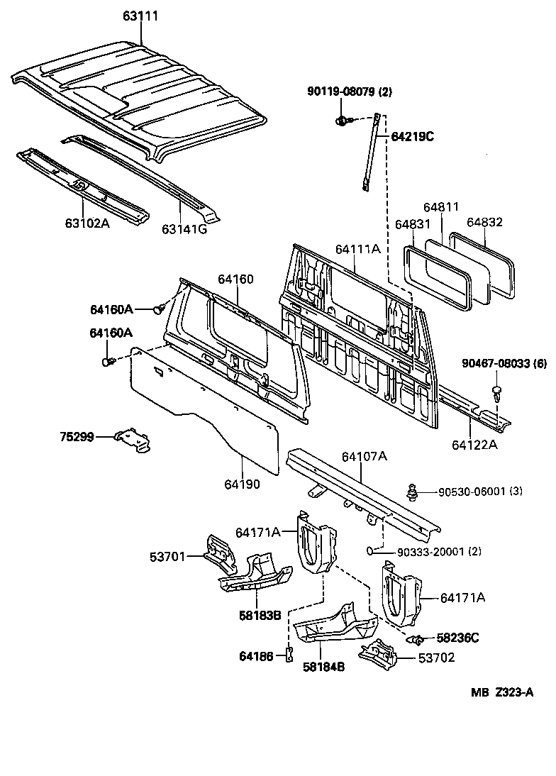 64100-25091 PANEL, BACK product image