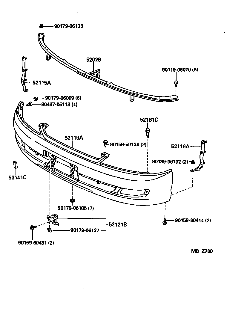 52611-20170 ABSORBER, FRONT BUMPER ENERGY product image
