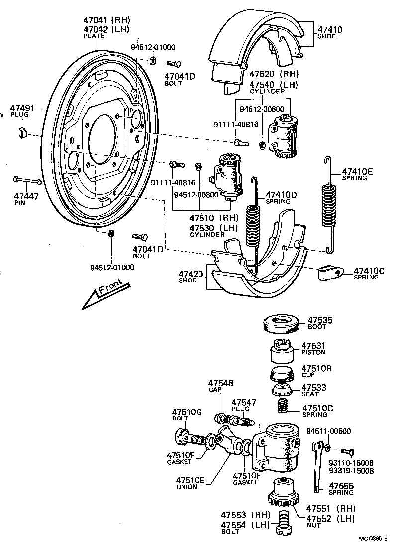 47042-40010 PLATE SUB-ASSY, BRAKE BACKING, FRONT LH product image