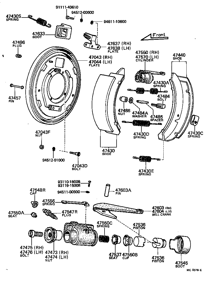 47044-40010 PLATE SUB-ASSY, BRAKE BACKING, REAR LH product image