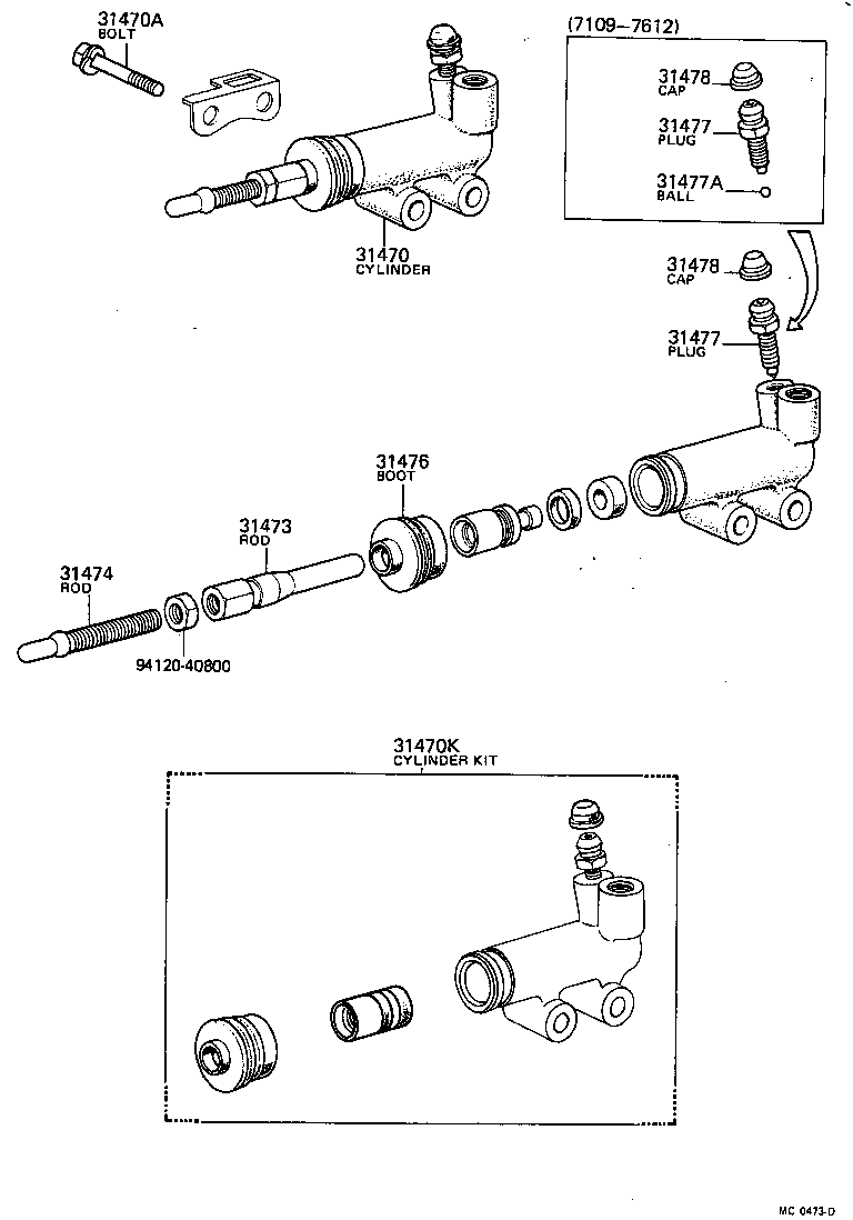 31470-36020 CYLINDER ASSY, CLUTCH RELEASE product image