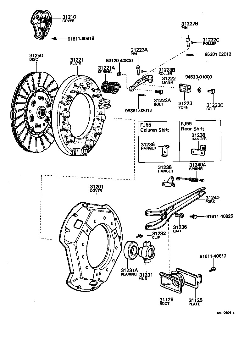 31238-60020 HANGER, RELEASE FORK RETRACTING SPRING product image
