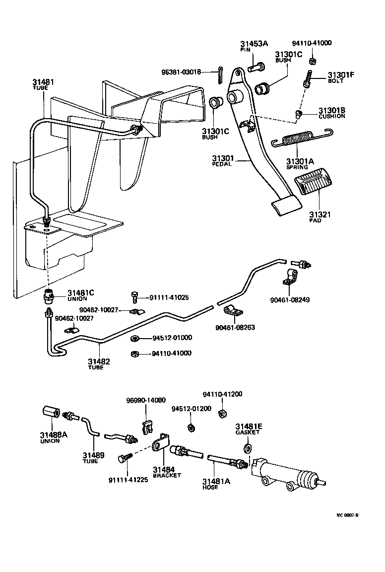 31461-96520 UNION(FOR CLUTCH MASTER CYLINDER TO FLEXIBLE HOSE TUBE) product image