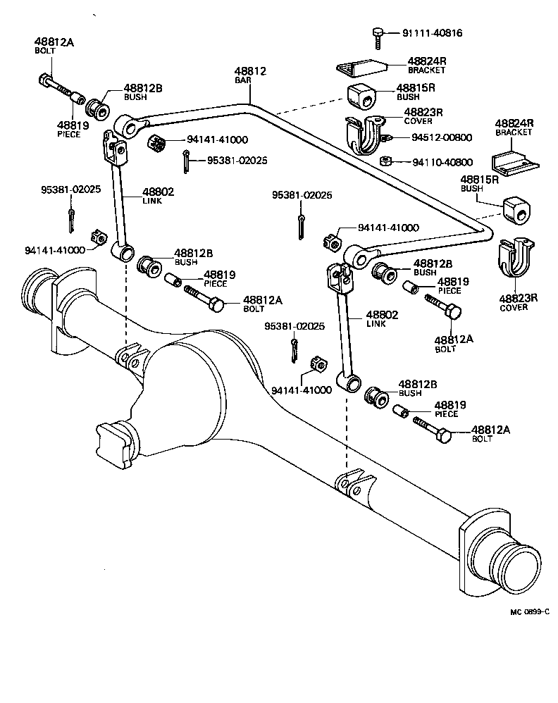 48473-60010 SEAT SUB-ASSY, SPRING U BOLT, RH product image