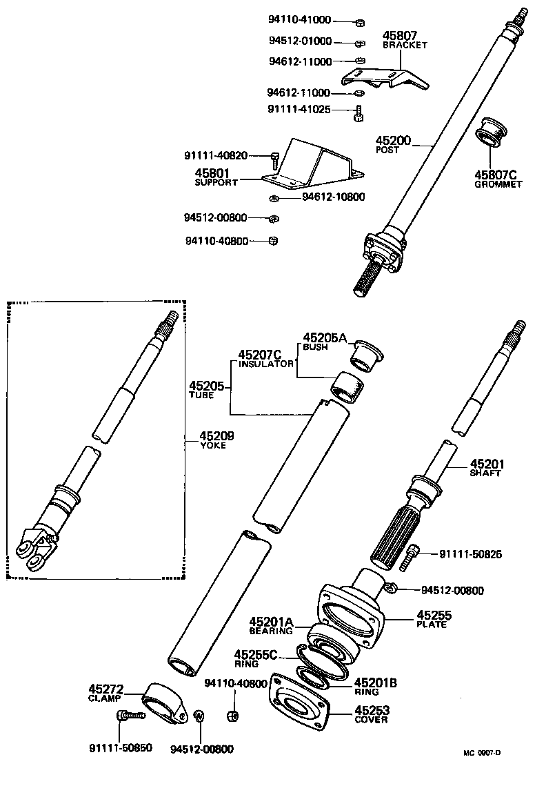 45205-55040 TUBE SUB-ASSY, STEERING COLUMN product image