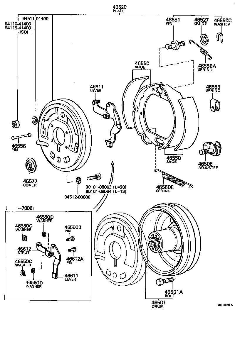 55107-90302 BRACKET SUB-ASSY, PARKING BRAKE product image