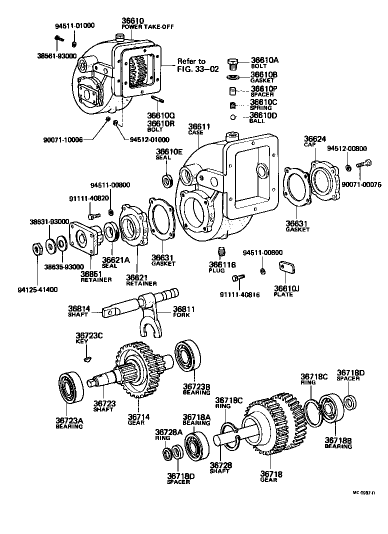 38511-93002 CASE, POWER TAKE-OFF product image