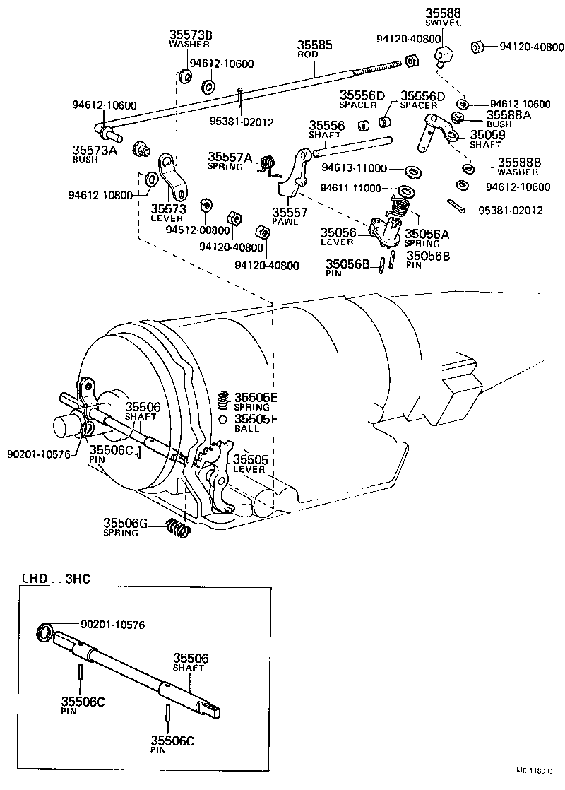 35502-30020 LEVER SUB-ASSY, THROTTLE VALVE, OUTER product image