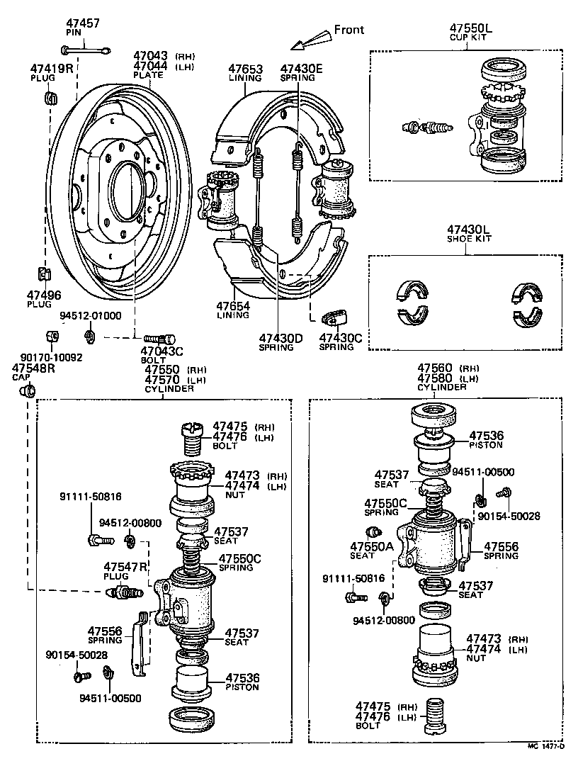 47043-36030 PLATE SUB-ASSY, BRAKE BACKING, REAR RH product image