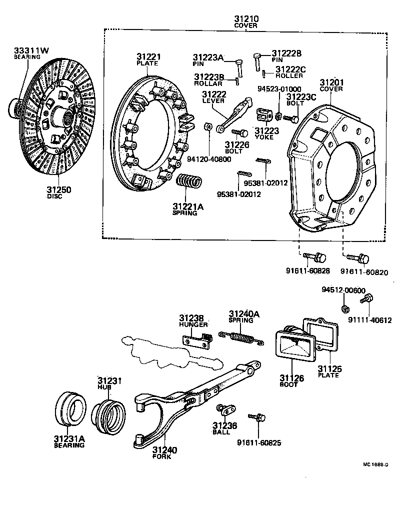 31238-60041 HANGER, RELEASE FORK RETRACTING SPRING product image