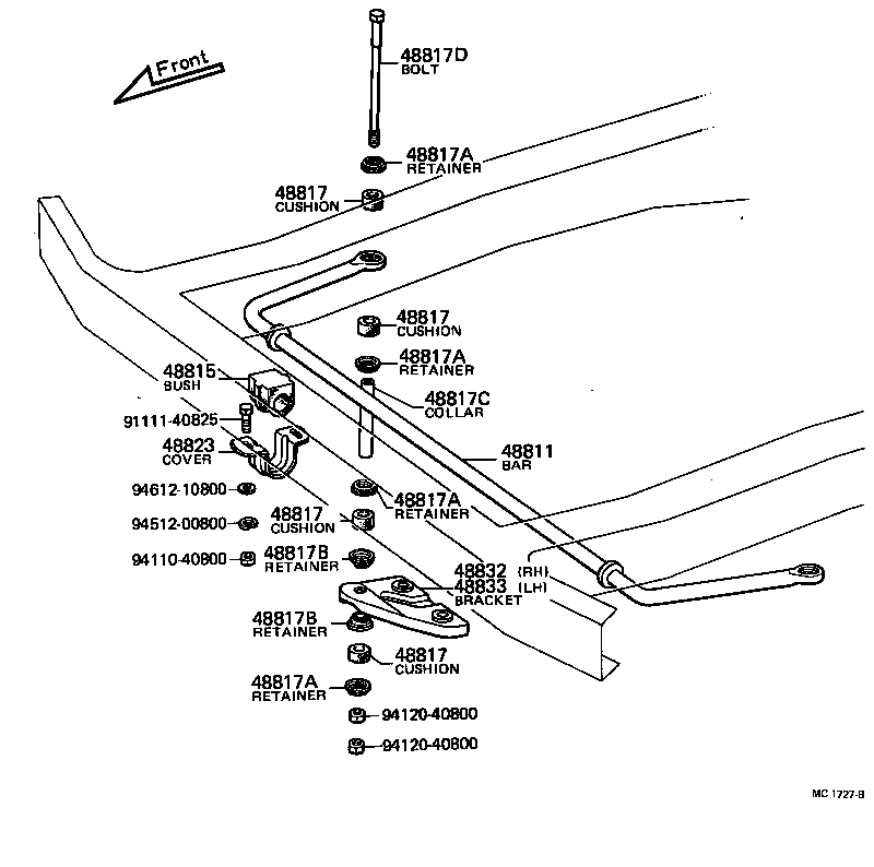 48815-36012 BUSH, FRONT STABILIZER BAR, NO.1 product image