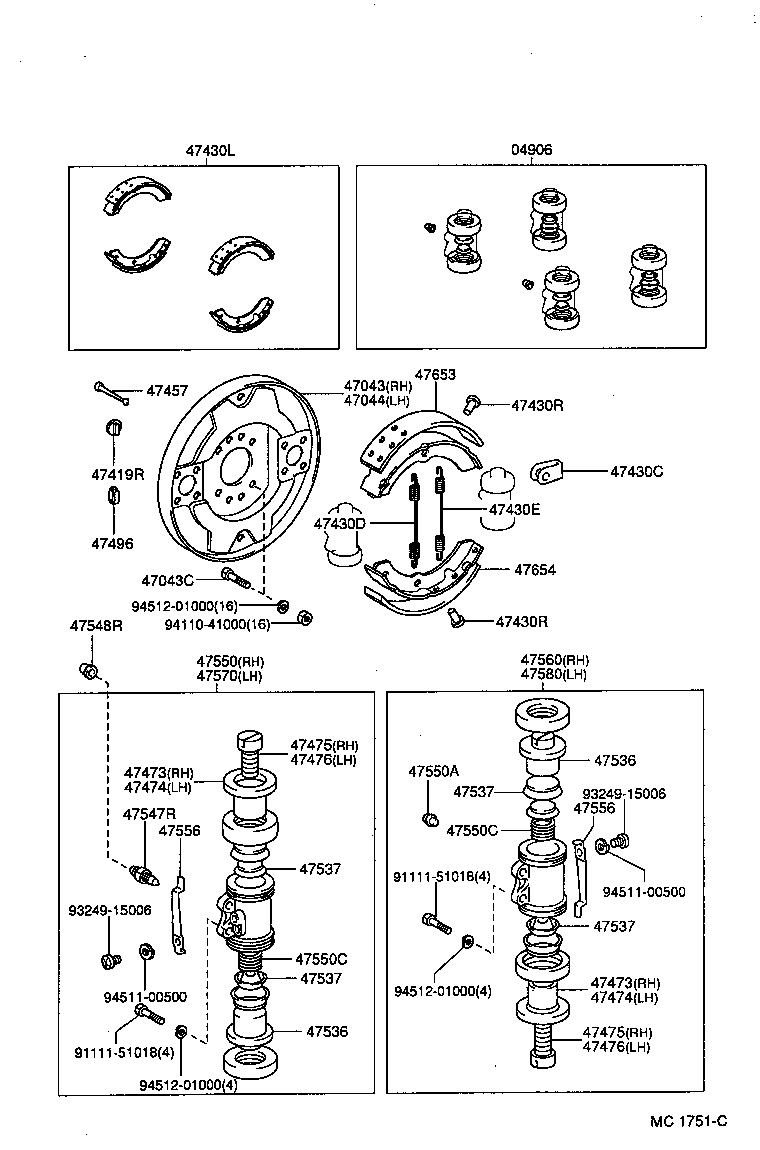 47043-36030 PLATE SUB-ASSY, BRAKE BACKING, REAR RH product image