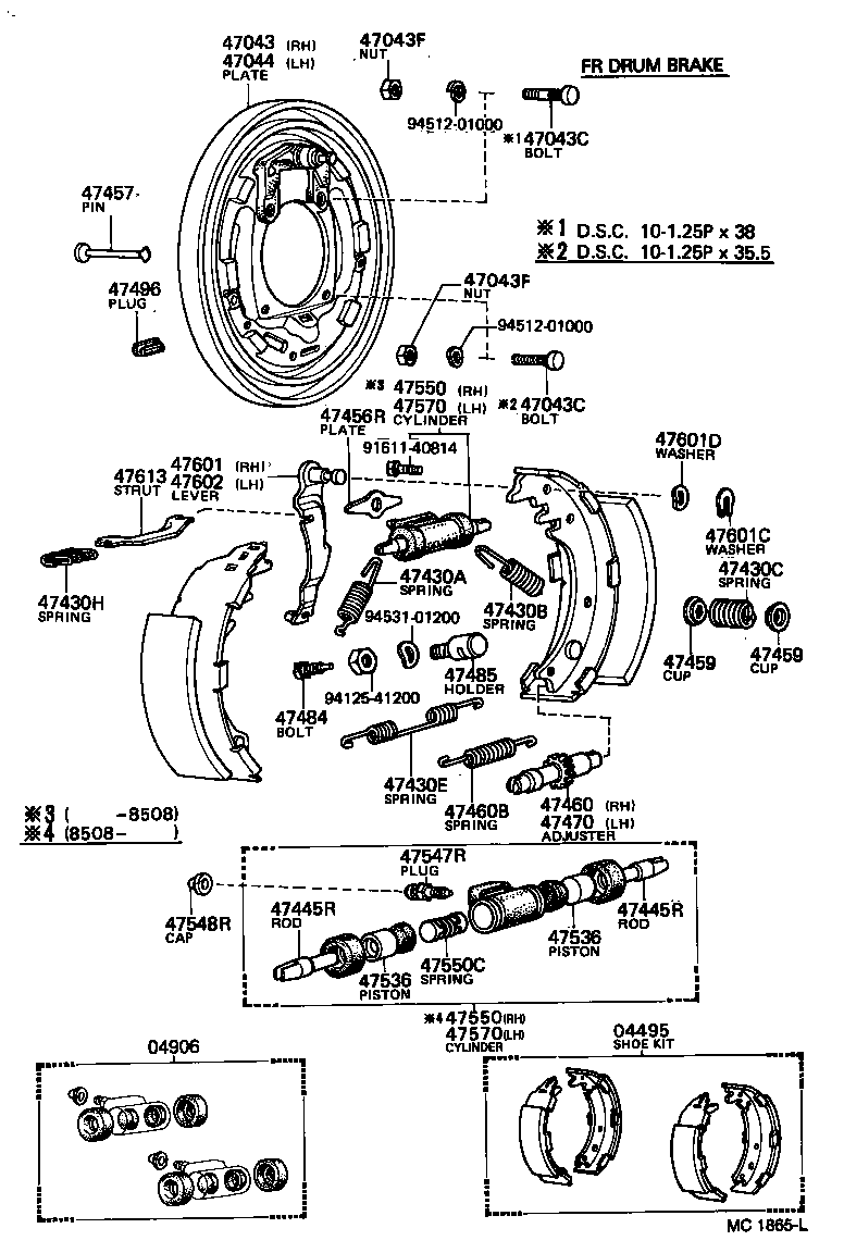 47061-35020 ADJUSTER ASSY, SHOE, RH(FOR REAR BRAKE) product image